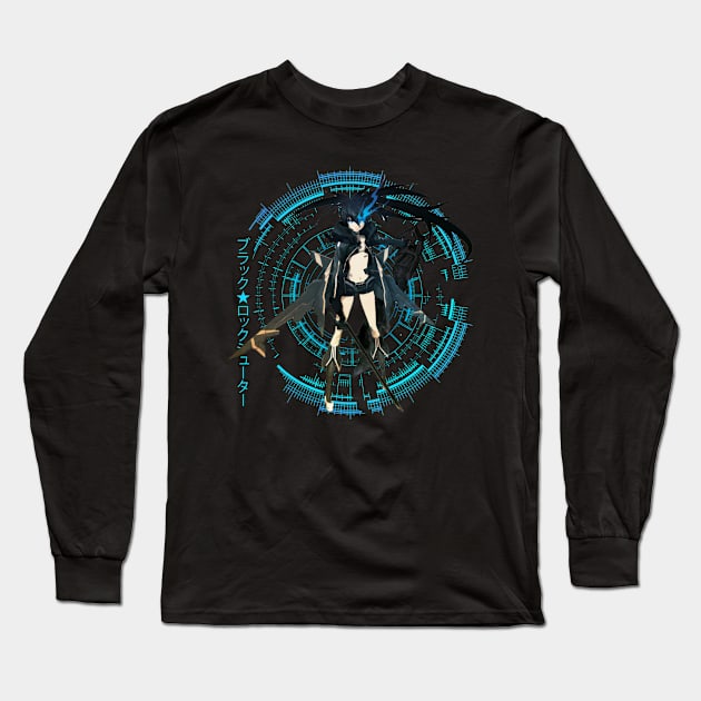 Bringing Darkness to Light The Black Rock Shooter Film Experience Long Sleeve T-Shirt by Skateboarding Flaming Skeleton